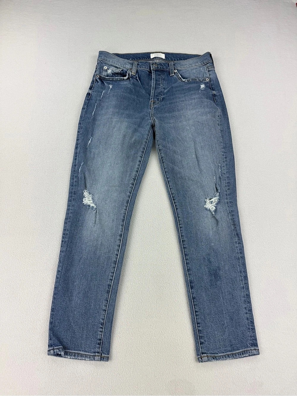 7 For All Mankind Josefina Distressed Skinny Boyfriend Jeans Med Wash Wmns Sz 27